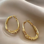 "UNIQUE": Orecchini a goccia con strass