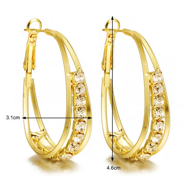 "UNIQUE": Orecchini a goccia con strass