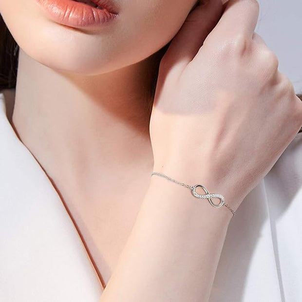 Bracciale/Cavigliera "INFINITY LOVE" argento e zirconi