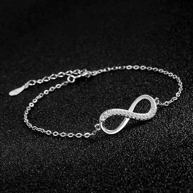 Bracciale/Cavigliera "INFINITY LOVE" argento e zirconi