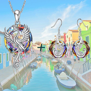 Collana e orecchini "FENICE" in vetro di MURANO