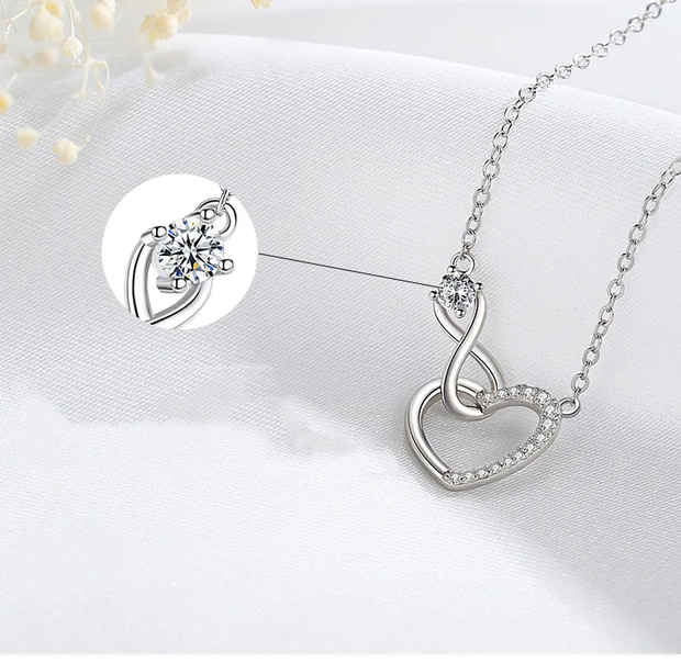 Collana cuore infinto Argento e Diamanti