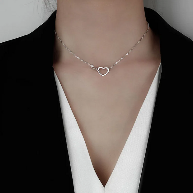 Collana cuore infinto Argento e Diamanti