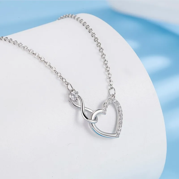 Collana cuore infinto Argento e Diamanti