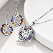 Collana e orecchini "FENICE" in vetro di MURANO