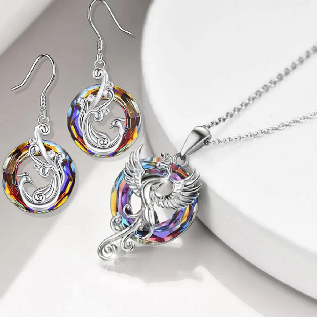 Collana e orecchini "FENICE" in vetro di MURANO
