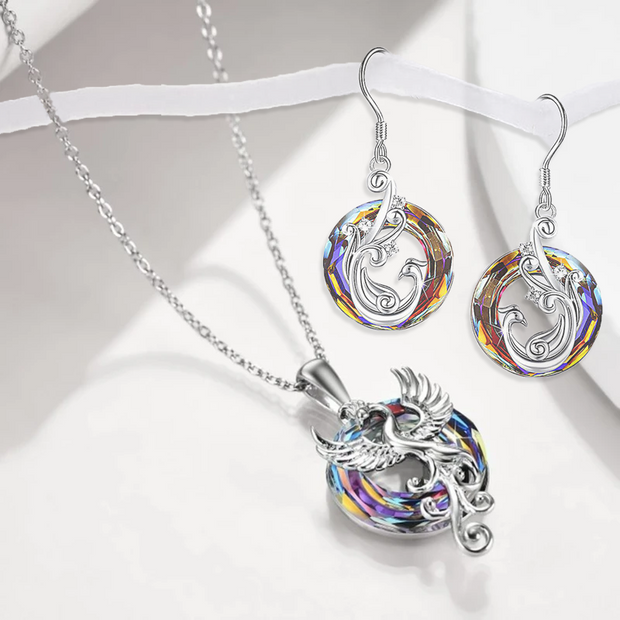 Collana e orecchini "FENICE" in vetro di MURANO