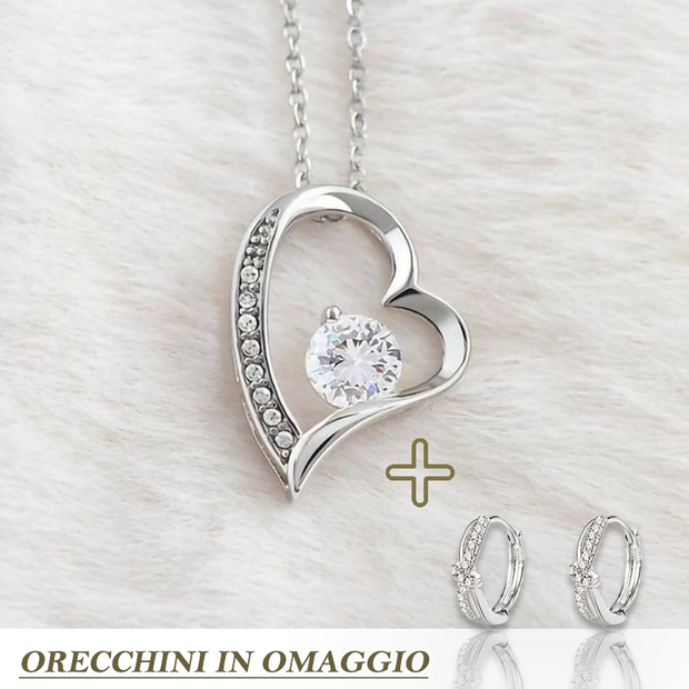 Collana "CUORE" d'argento orecchini in omaggio!